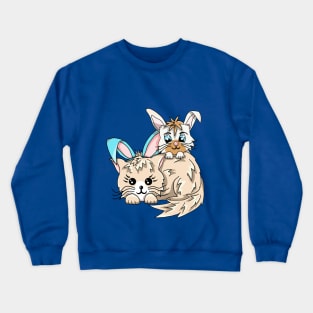 A Bunny and A Kitty Cat Crewneck Sweatshirt